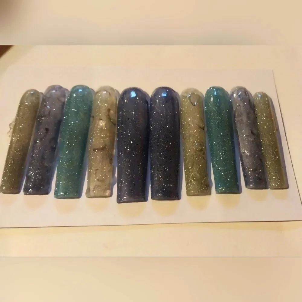 Hand Crafted Custom 10pc 3XL Acrylic presson nails sz Small